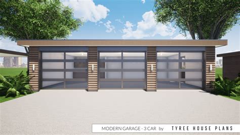 Modern Garage Plan 3 Car By Tyree House Plans
