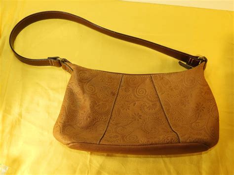 Vintage Embossed Leather Fossil 1954 Shoulder Bag 75082 Bagfossil Key