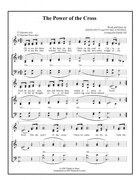 The Power Of The Cross Presentation Sheet Music