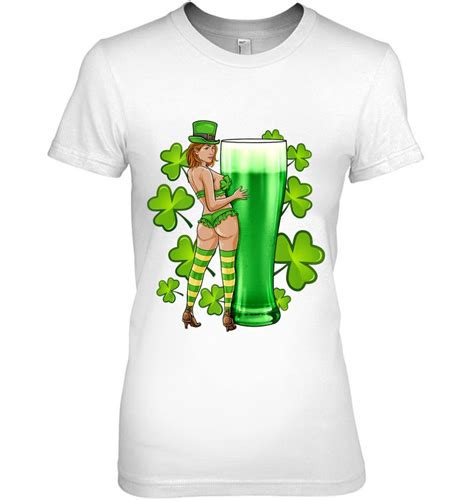 irish girl sexy boobs booty beer shirt men clover shamrock tank top t shirts hoodies