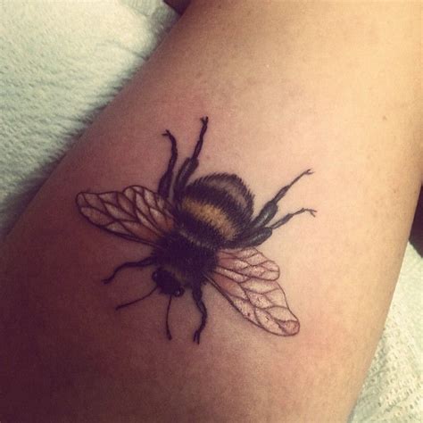 Classic Realistic Bumblebee Tattoo Design For Forearm