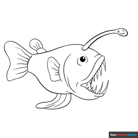 Angler Fish Coloring Page Easy Drawing Guides