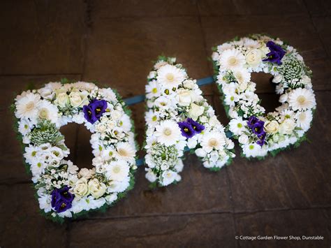 Grouped Dad Funeral Tribute Cottage Garden Flower Shop Dunstable