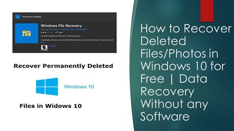 How To Recover Deleted Filesphotos In Windows 10 For Free Data