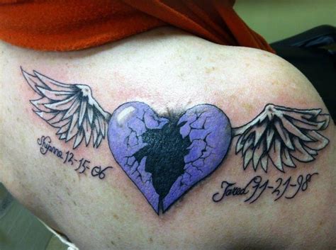 Broken Heart With Wings Tattoo Designs Sun And Moon Tattoos Separate