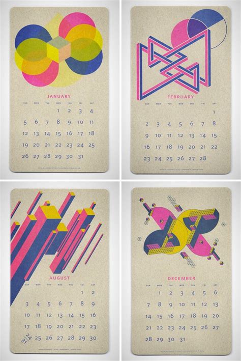 24 Beautiful Wall Calendars For 2014 Calendar Design Calender Design