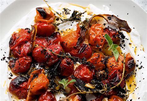 Hot Charred Cherry Tomatoes With Cold Yoghurt By Yotam Ottolenghi