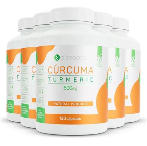 Kit C Rcuma Turmeric Mg Bioroots Vegana C Psulas