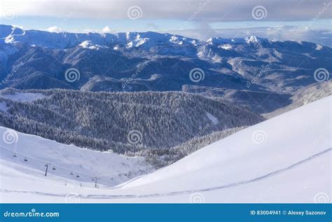 Ski Resort Krasnaya Polyana Sochi Stock Image Image Of Travel Snowy