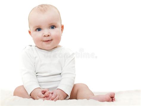 Baby Sitting On White Background Stock Photo Image Of Boys Care