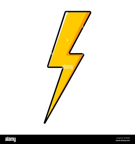 Cartoon Yellow Lightning Vector Illustration Stock Vector Image And Art