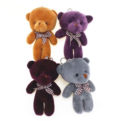 12cm Cute Bear Stuffed And Plush Teddy Bear Keychain Stuffed Animals