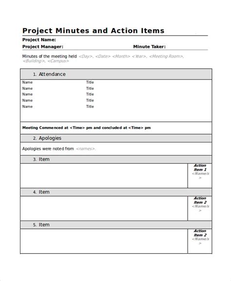 Meeting Minutes Template 17 Free Word Pdf Document Downloads