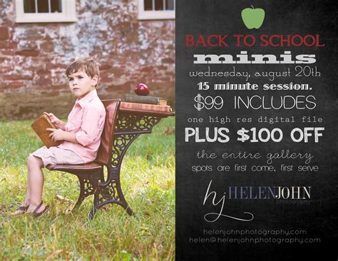 Back 2 School Mini Sessions Are Open For Booking Montgomery County