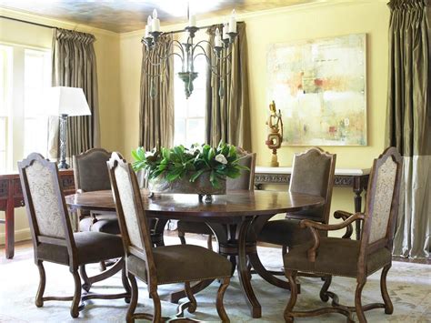 Yellow Dining Room With Traditional Table And Chairs Colonial Dining