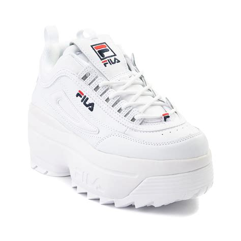 Womens Fila Disruptor Platform Wedge Athletic Shoe White Journeys