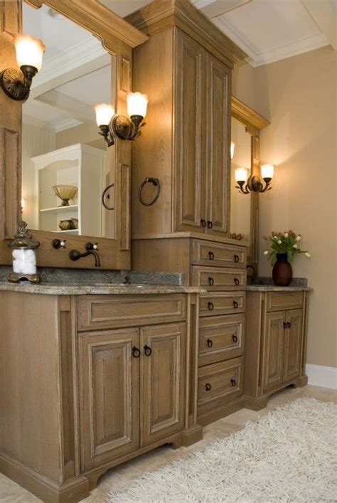 The tall linen cabinet is especially inspiring for me, since we have a similar cabinet in our master bathroom, which i plan to paint. 37 best images about Bathroom ideas for cherry vanity on ...