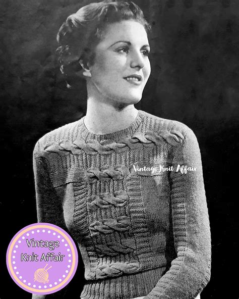 1930s Cable Stitch Jumper Vintage Knit Affair