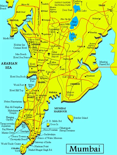 Mumbai Map Tourist Attractions