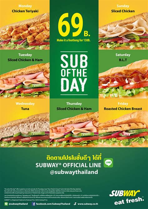 Is there a better dream than to eat without ruining your taste buds, and still stay. Subway Thailand - sandwich of the day - Restaurants and ...