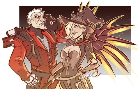 Commission Ow Halloween Solder76 And Mercy By Catbatart On Deviantart