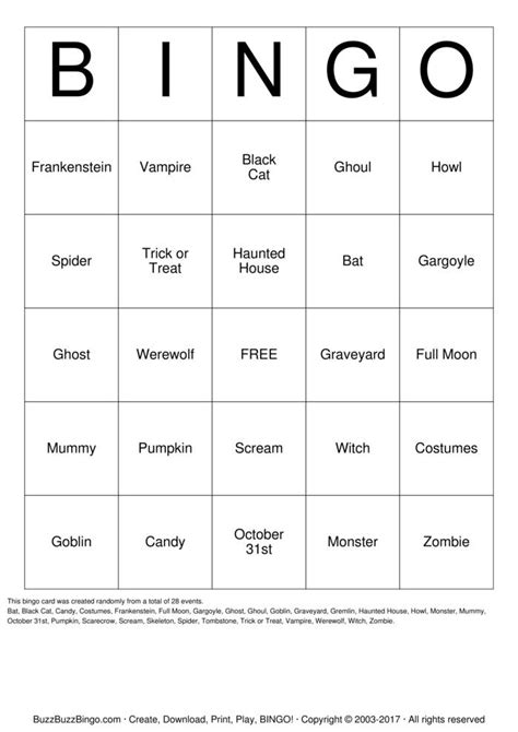 Halloween Bingo Cards To Download Print And Customize
