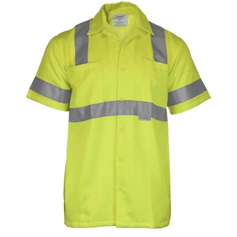 Ironwear 1860 Hi Visibility Short Sleeve Buttoned Down Safety Work