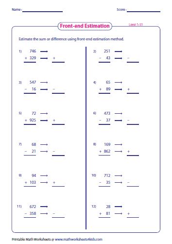 Sum And Difference Of Two Terms Worksheet