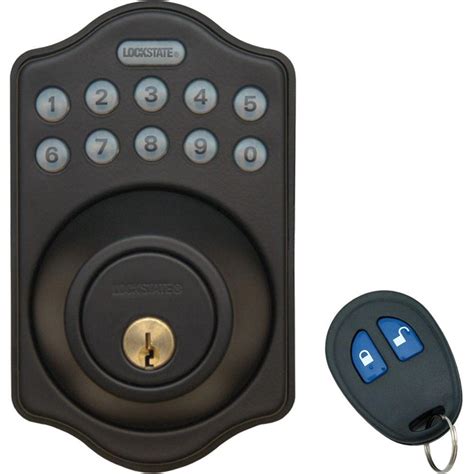 Lockstate Electronic Keyless Deadbolt Lock With Remote Rubbed Bronze Ls