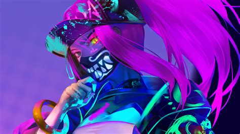 With a combination of stealth, good positioning, and teamwork, akali is very skillful in focusing weaker enemies in a battle after her team initiates. K/DA Akali Mask LoL League of Legends 4K #28429