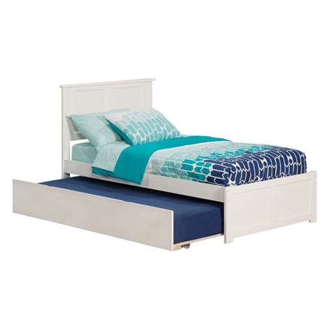 Rosebery Kids Twin Platform Bed With Trundle In White