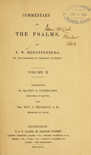 Commentary On The Psalms 1845 Edition Open Library