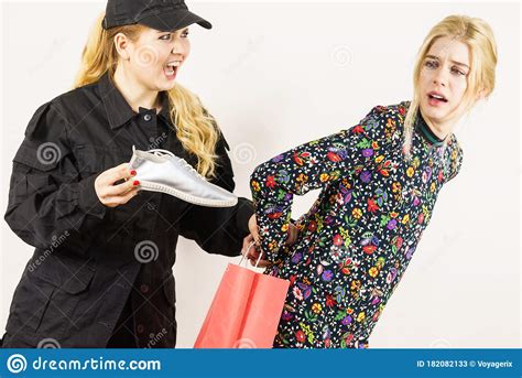 Security Guard And Shoplifter Stock Image Image Of Thief Woman