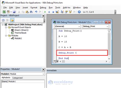 Excel VBA Debug Print How To Do It ExcelDemy