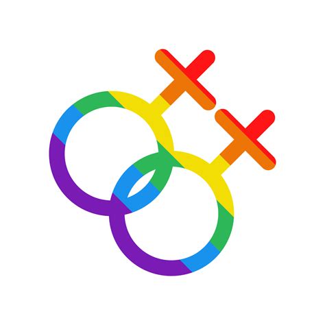 Doodle Lgbt Female Symbols Venus Signs Lesbian Sign In Rainbow Colors