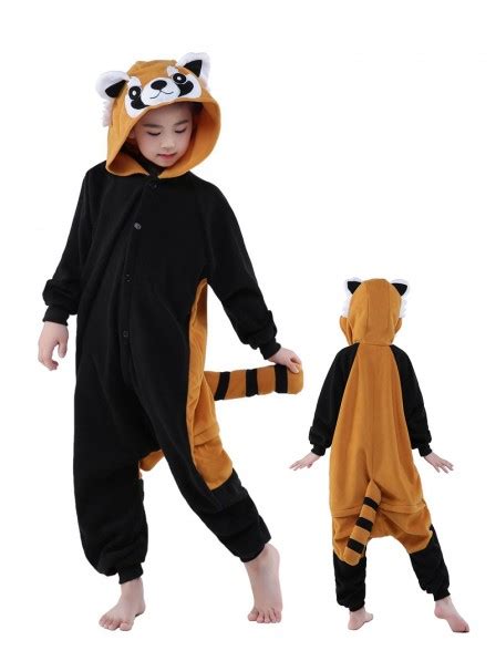 Red Panda Onesie Kids Kigurumi Polar Fleece Animal Costumes For Teens