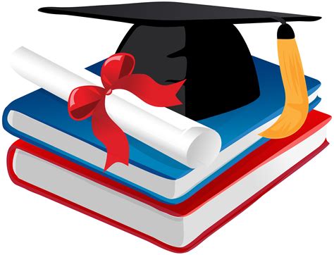Graduation Cap Books And Diploma Png Clipart The Best Png Clipart