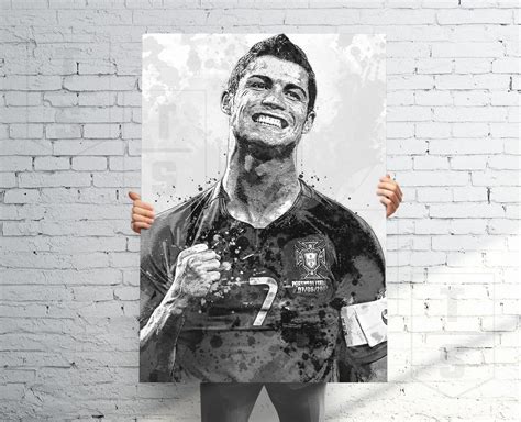 Cristiano Ronaldo Poster Team Portugal Print Canvas Banner Soccer