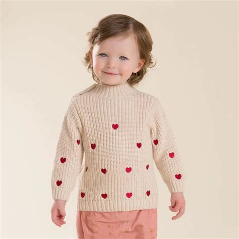 Brand Children Kids Baby Girls Christmas Sweater Red Embroidery 90