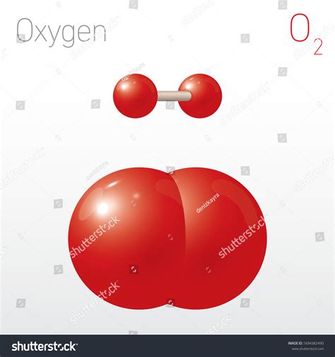 Oxygen O2 Structural Chemical Formula Molecule เวกเตอร์สต็อก ปลอดค่า