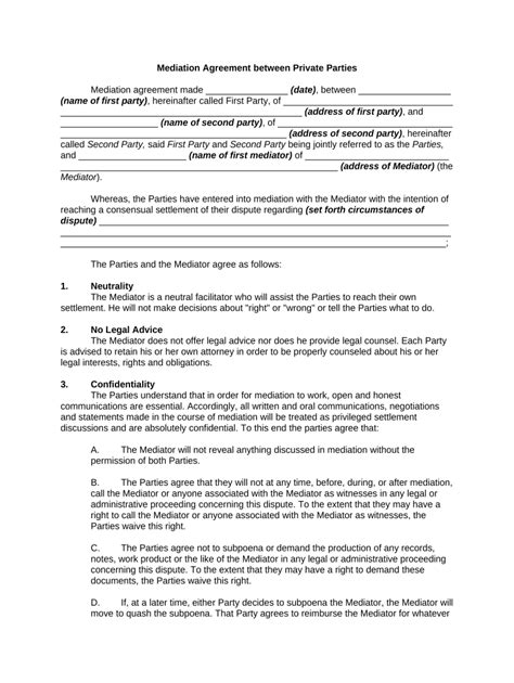 Mediation Private Form Fill Out And Sign Printable Pdf Template Signnow