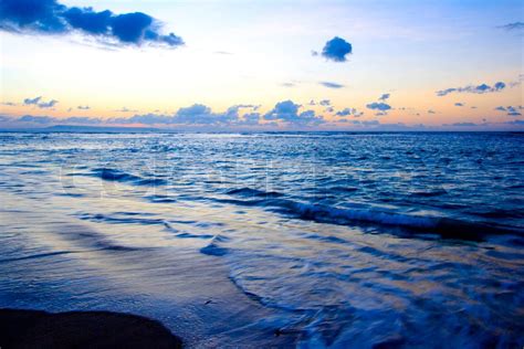 Calm Peaceful Ocean And Beach On Tropical Sunrise Stock Image Colourbox
