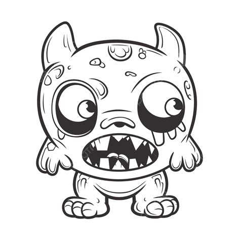 Cute Cartoon Scary Monster Coloring Pages Outline Sketch Drawing Vector My Xxx Hot Girl