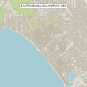 Santa Monica California US City Street Map Digital Art by Frank ...