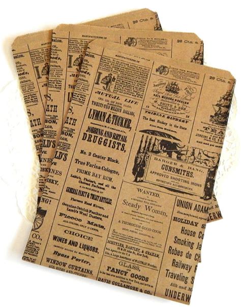 Newsprint Kraft Brown Paper Bags Paper Bags Merchandise Etsy