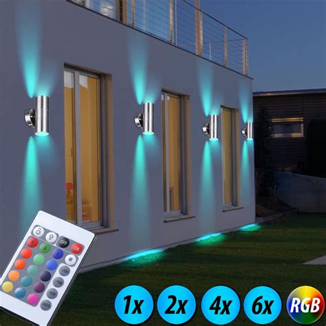 Led Up Down Wall Lamp Rgb Facades Remote Control Garden Outdoor Light