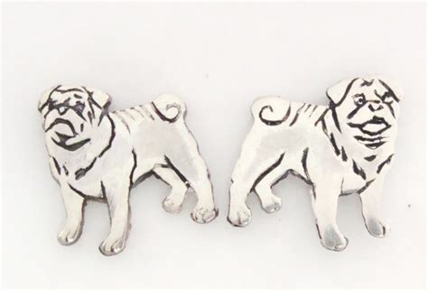 Sterling Silver Pug Earrings Goldfish Jewellery Design Studio