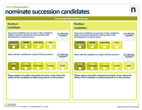 Succession Planning Template Sigma Assessment Systems