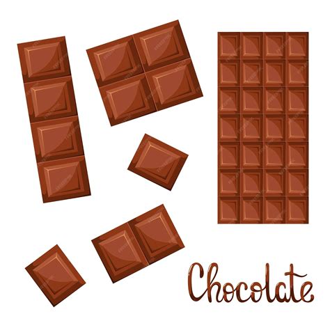 Premium Vector A Set Of Chocolate Bars On A White Background Vector Illustration