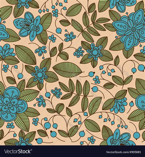 Seamless Vintage Fabric Floral Pattern Royalty Free Vector